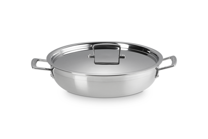 Sautergryde m/Non-Stick belægning og låg 3-ply rustfrit stål