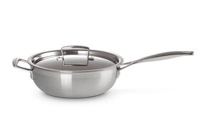Saucepande m/Non-Stick belægning, låg og hjælpehåndtag 3-ply rustfrit stål