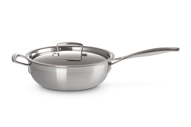 Saucepande m/Non-Stick belægning, låg og hjælpehåndtag 3-ply rustfrit stål