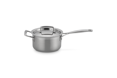 Kasserolle m/låg og hjælpehåndtag 3-ply rustfrit stål