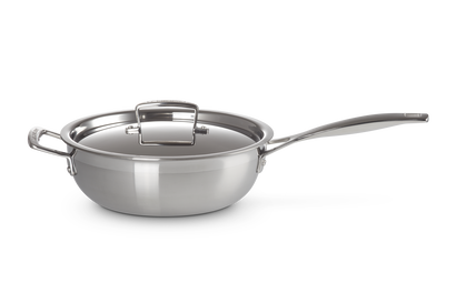Saucepande m/Non-Stick belægning, låg og hjælpehåndtag 3-ply rustfrit stål