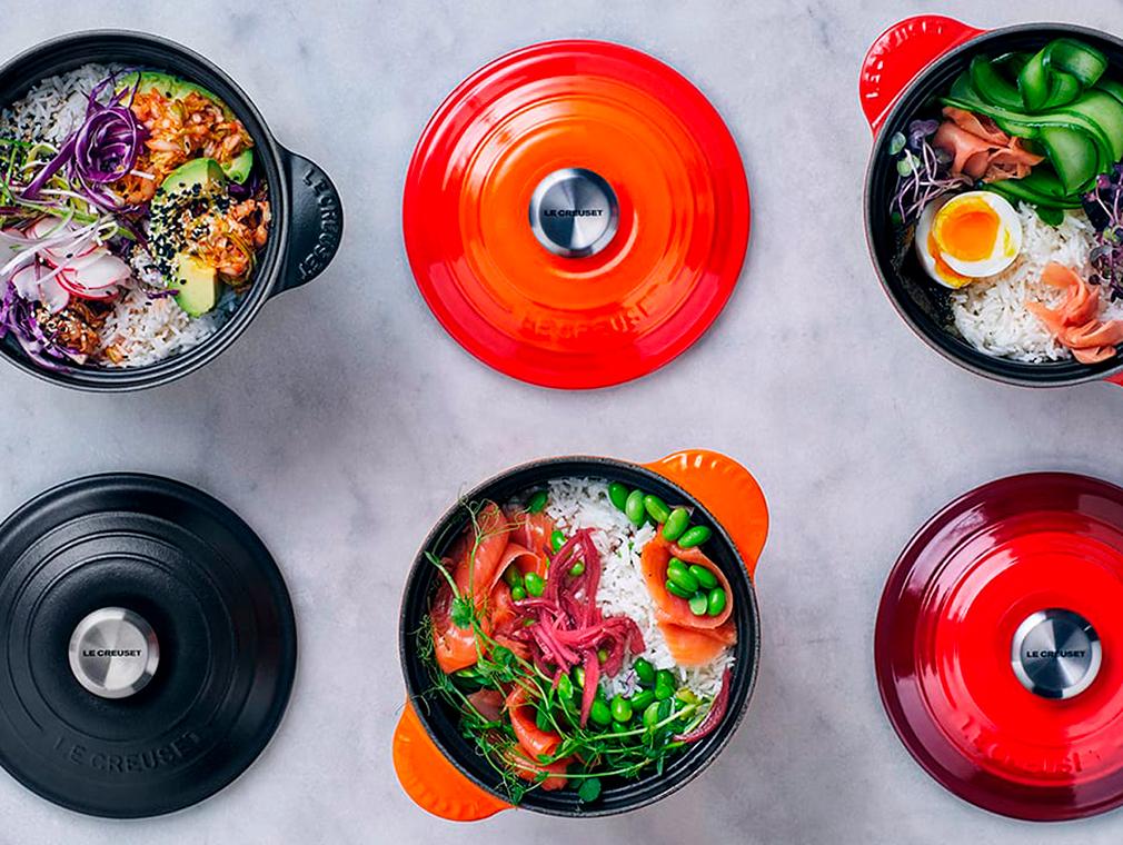 Perfekte ris i Cocotte Every  - samt 5 forskellige toppings