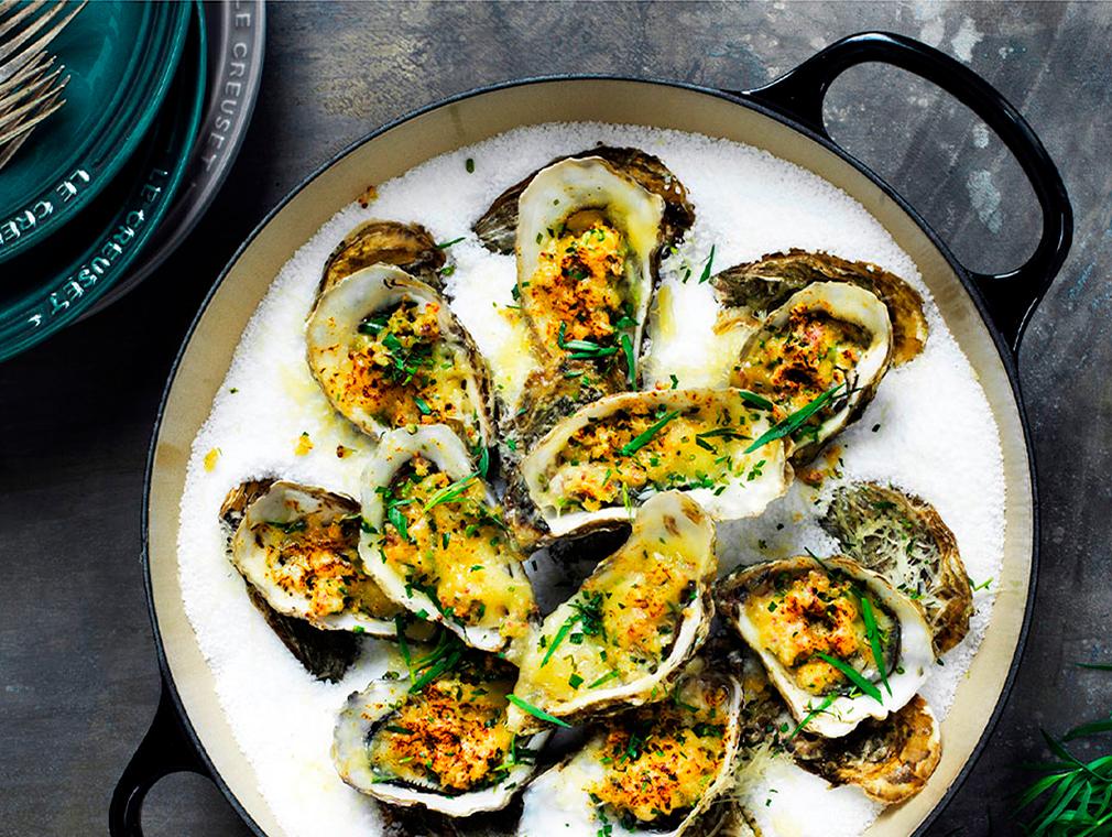 Gratinerede østers