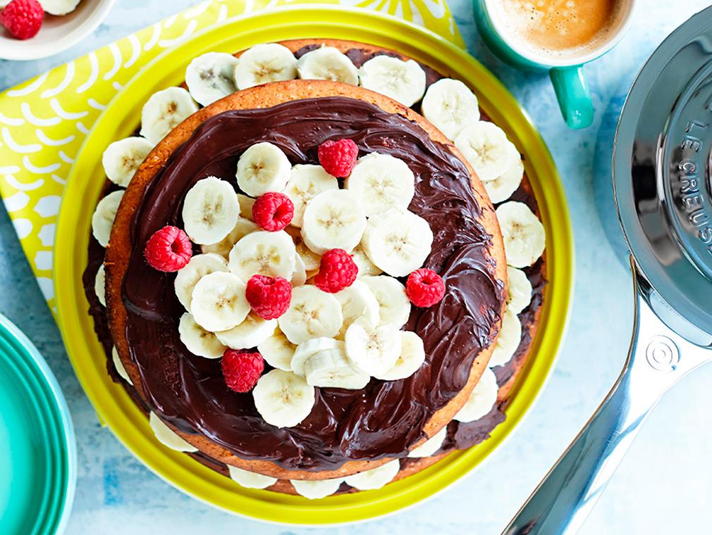 Banankage med chokolade