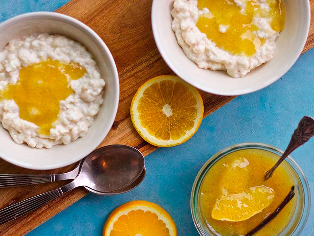 Risalamande med appelsinsauce