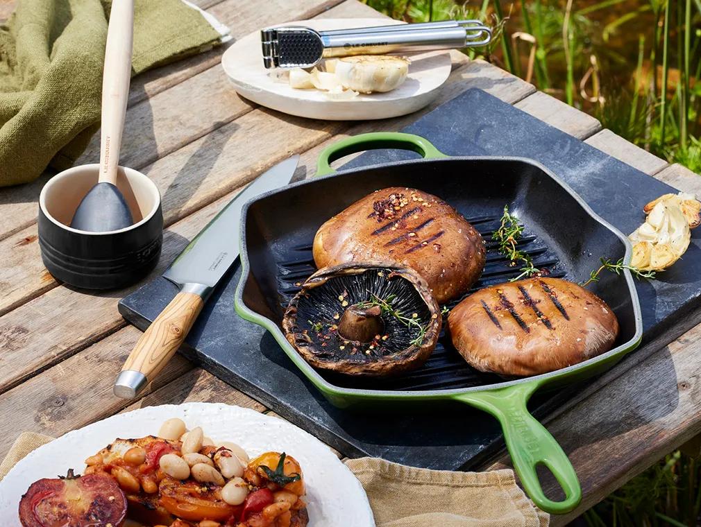 Grillede portobellosvampe med ciabatta