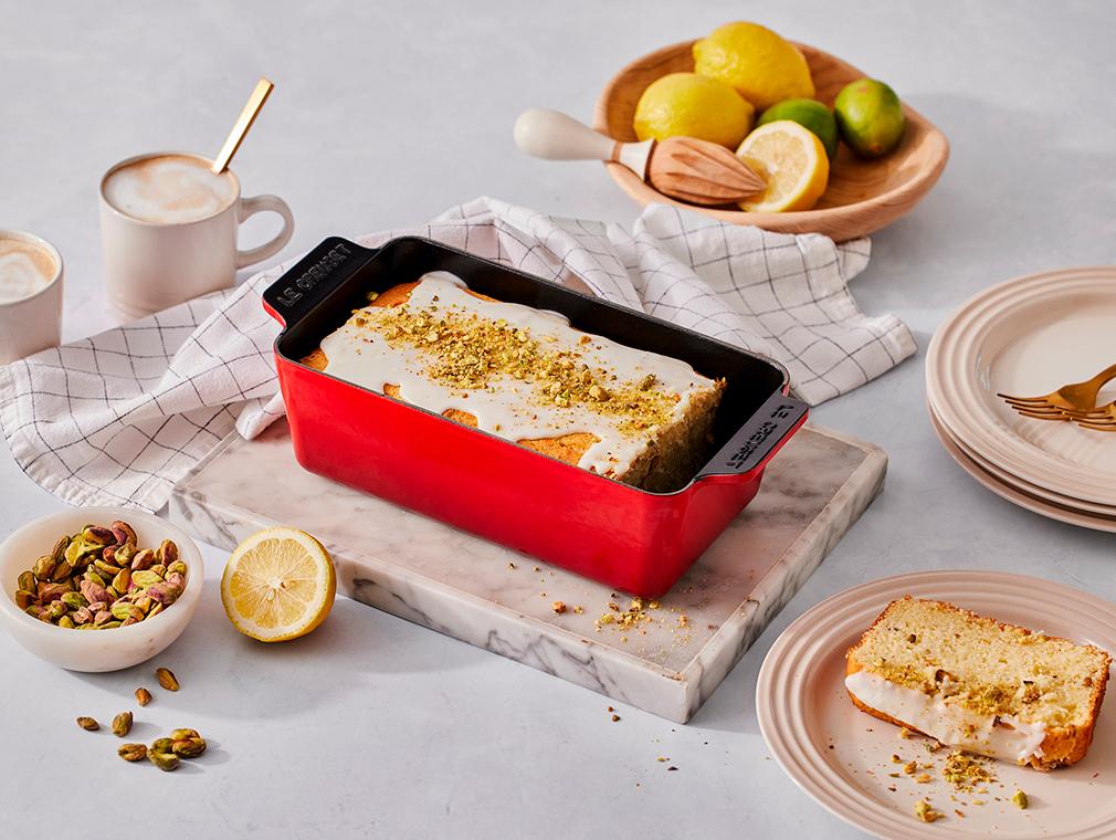 Citronkage med pistacienødder