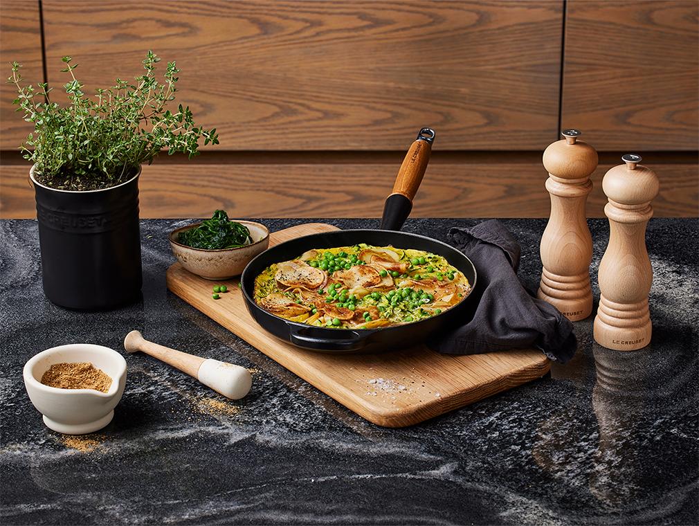 Kartoffeltortilla med ærter