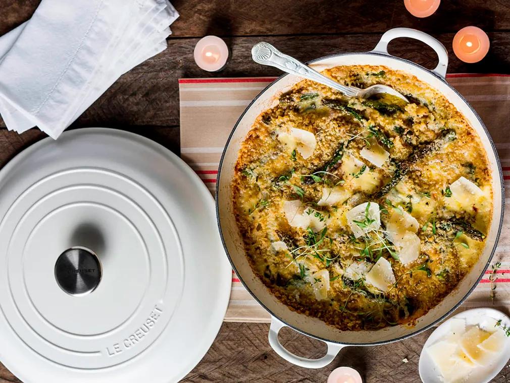 Gratin med asparges og mascarpone