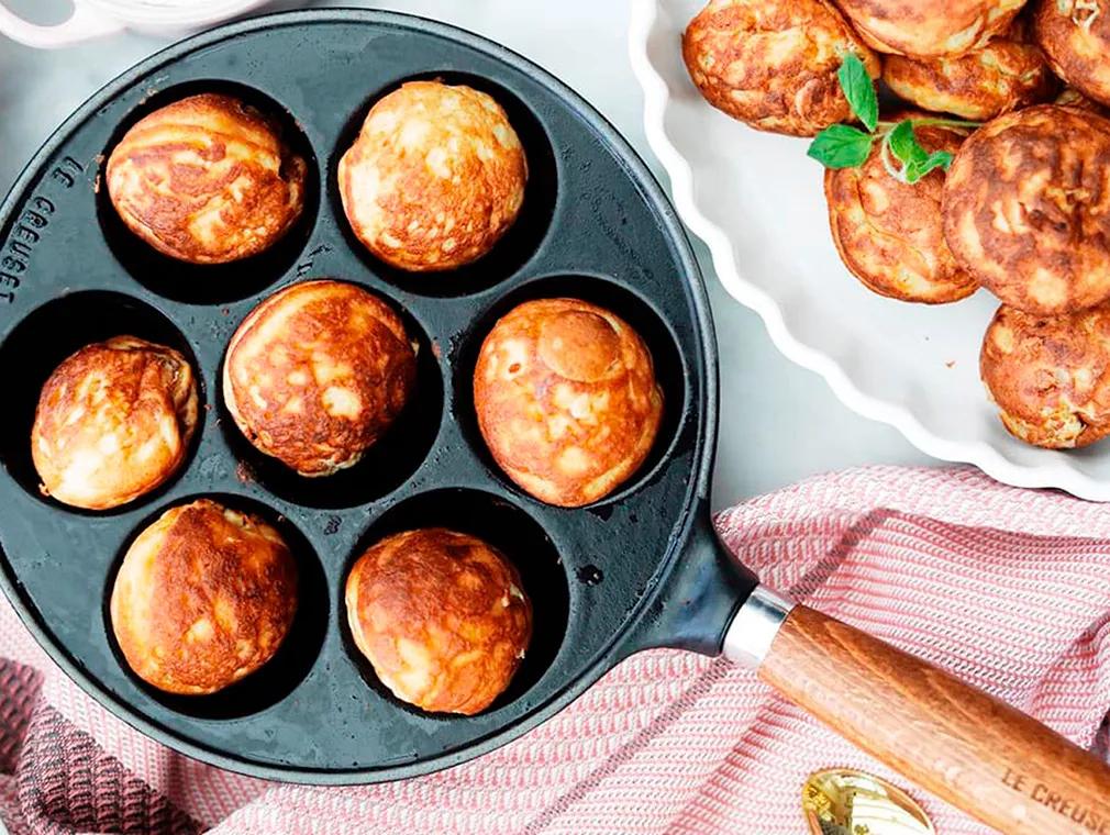 Madæbleskiver med bacon og ost
