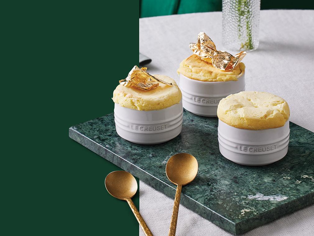 Souffle med hvid chokolade