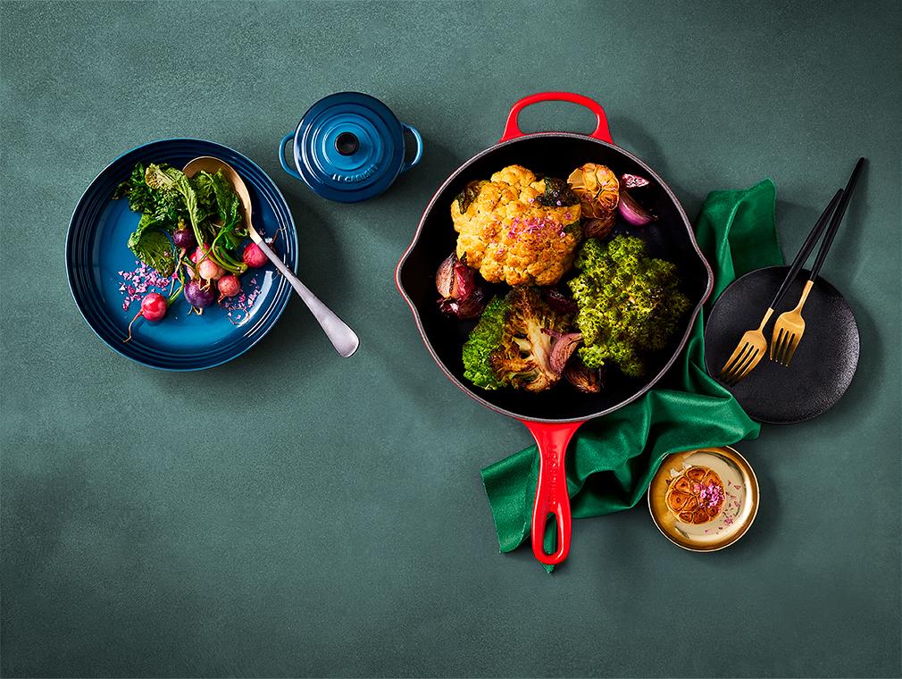Helstegt blomkål med smør og vin