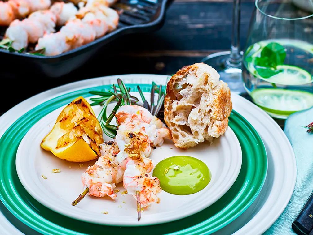 Grillet jomfruhummer med ramsløgsmayo