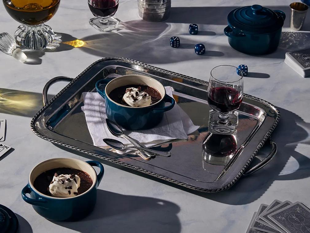 Pot de crème med mørk chokolade og rødvin