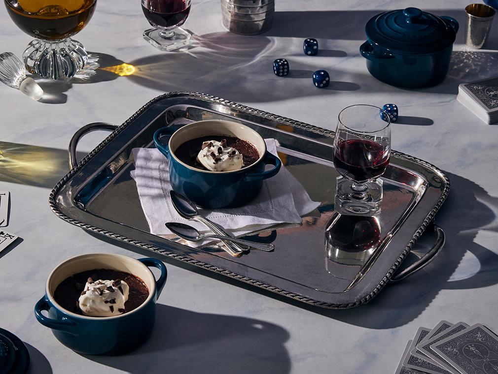Pot de crème med mørk chokolade og rødvin